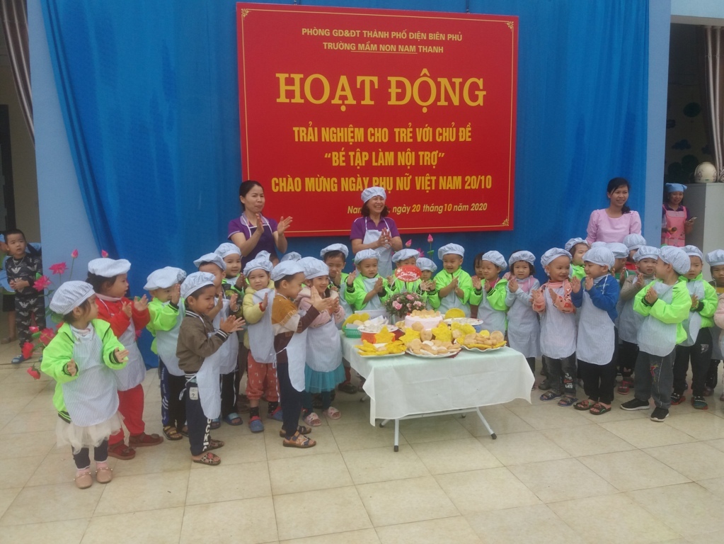 Trường mầm non Nam Thanh tổ chức thành công hoạt động trải nghiêm “Bé tập làm nội trợ”