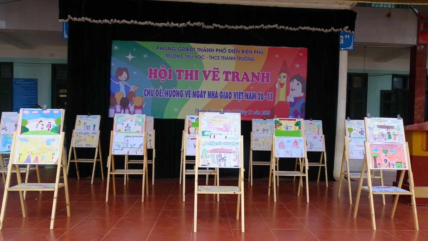 Trường TH-THCS Thanh Trường đã tổ chức cuộc thi Vẽ tranh với chủ đề" Hướng về ngày Nhà giáo Việt Nam 20/11
