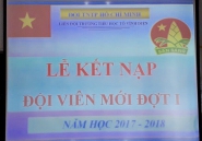 trường Tiểu học Tô Vĩnh Diện tổ chức Lễ kết nạp Đội viên mới đợt 1 năm học 2017 - 2018 cho các em Nhi đồng ưu tú khối lớp 3