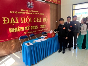 Trường tiểu học số 2 xã Pá Khoang, thành phố Điện Biên Phủ  tổ chức thành công Đại hội Chi Bộ