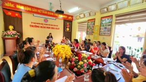 TRƯỜNG MẦM NON HOA BAN TỔ CHỨC HỌP PHỤ HUYNH HỌC SINH   CUỐI NĂM HỌC 2024-2025