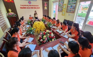 TRƯỜNG MẦM NON HOA BAN TỔ CHỨC ĐÁNH GIÁ HIỆU QUẢ THỰC HIỆN CHƯƠNG TRÌNH  GIÁO DỤC NHÀ TRƯỜNG NĂM HỌC 2024-2025