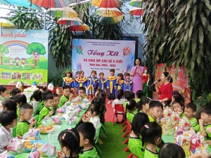 TRƯỜNG MẦM NON NAM THANH TỔ CHỨC TỔNG KẾT VÀ CHIA TAY CÁC BÉ  5 TUỔI NĂM HỌC 2024-2025