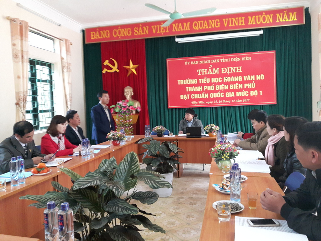 Thẩm định cấp tỉnh trường tiểu học Hoàng Văn Nô đạt chuẩn quốc gia mức độ 1, năm học 2017-2018