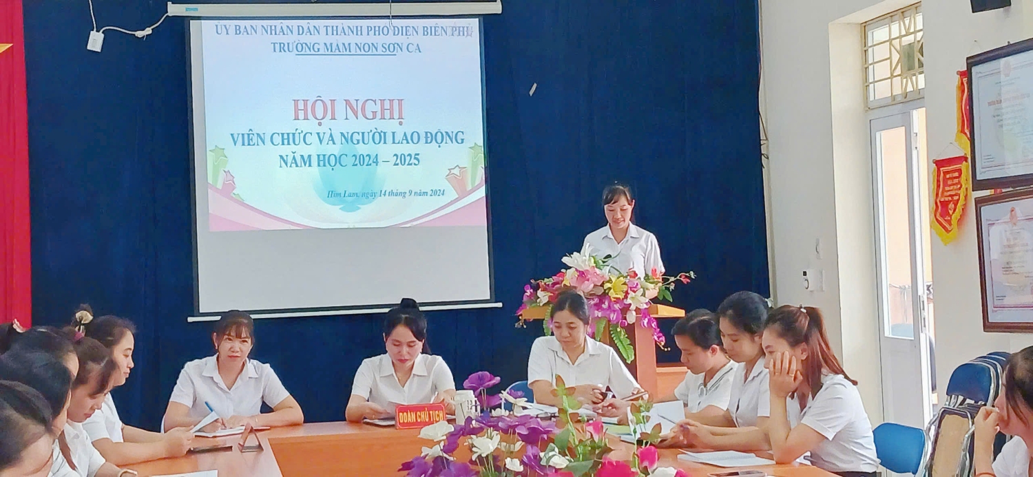 Hội nghị viên chức, người lao động Trường Mầm non Sơn Ca Năm học 2024 – 2025