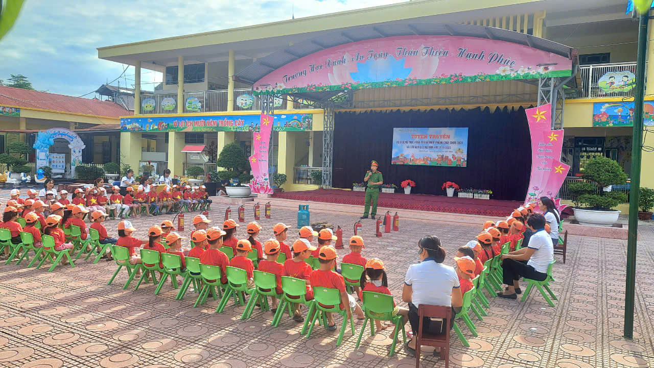 TRƯỜNG MẦM NON HOA MƠ  TUYÊN TRUYỀN HOẠT ĐỘNG TRẢI NGHIỆM PHÒNG CHÁY CHỮA CHÁY VÀ CỨU NẠN CỨU HỘ. NĂM HỌC  2024-2025